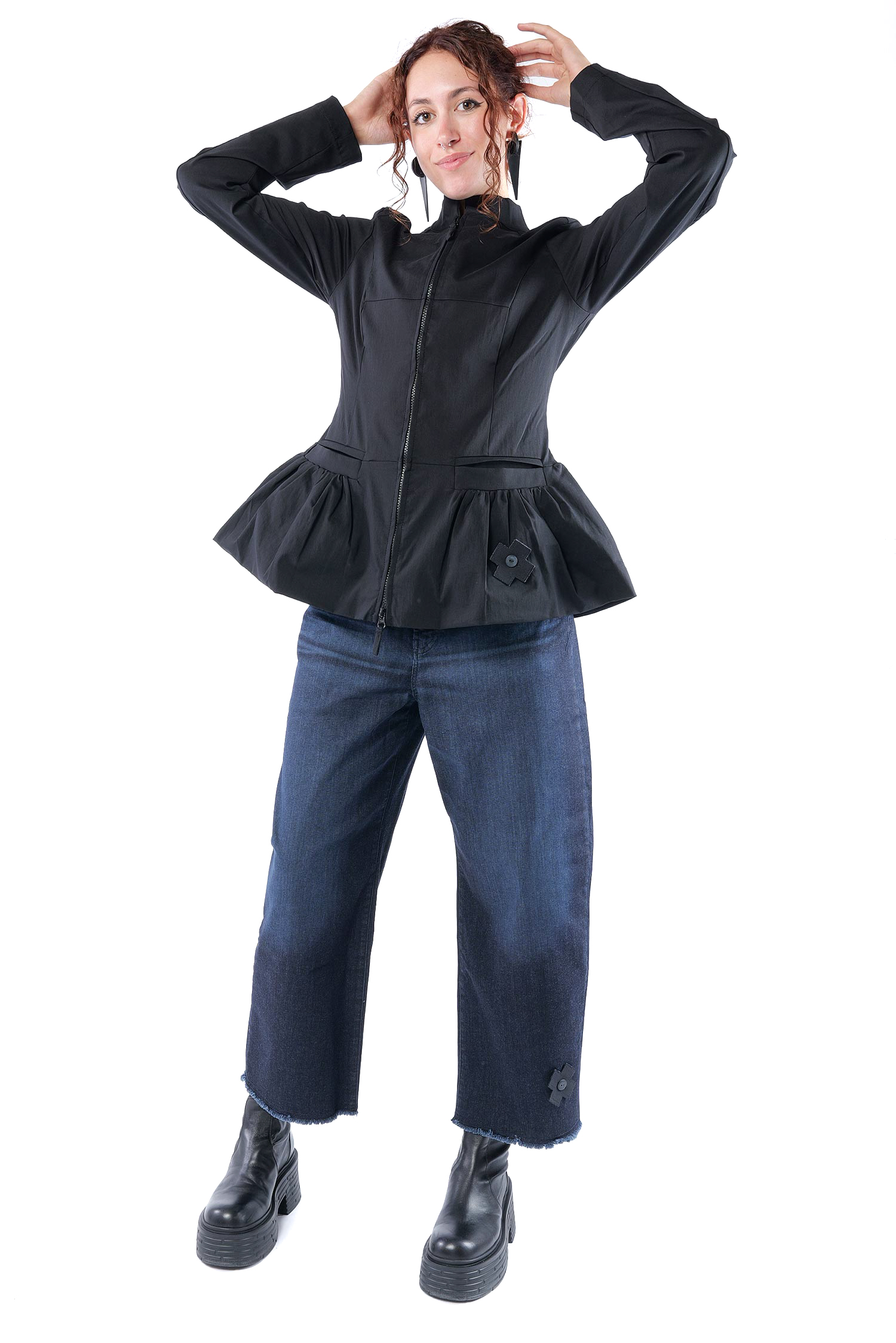 Stretch-Blazerjacke - Schwarz - 8074