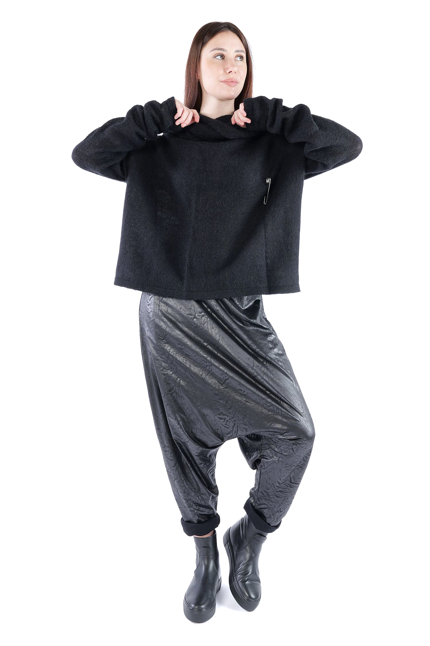 Feinstrick Pullover - Schwarz - Samarit