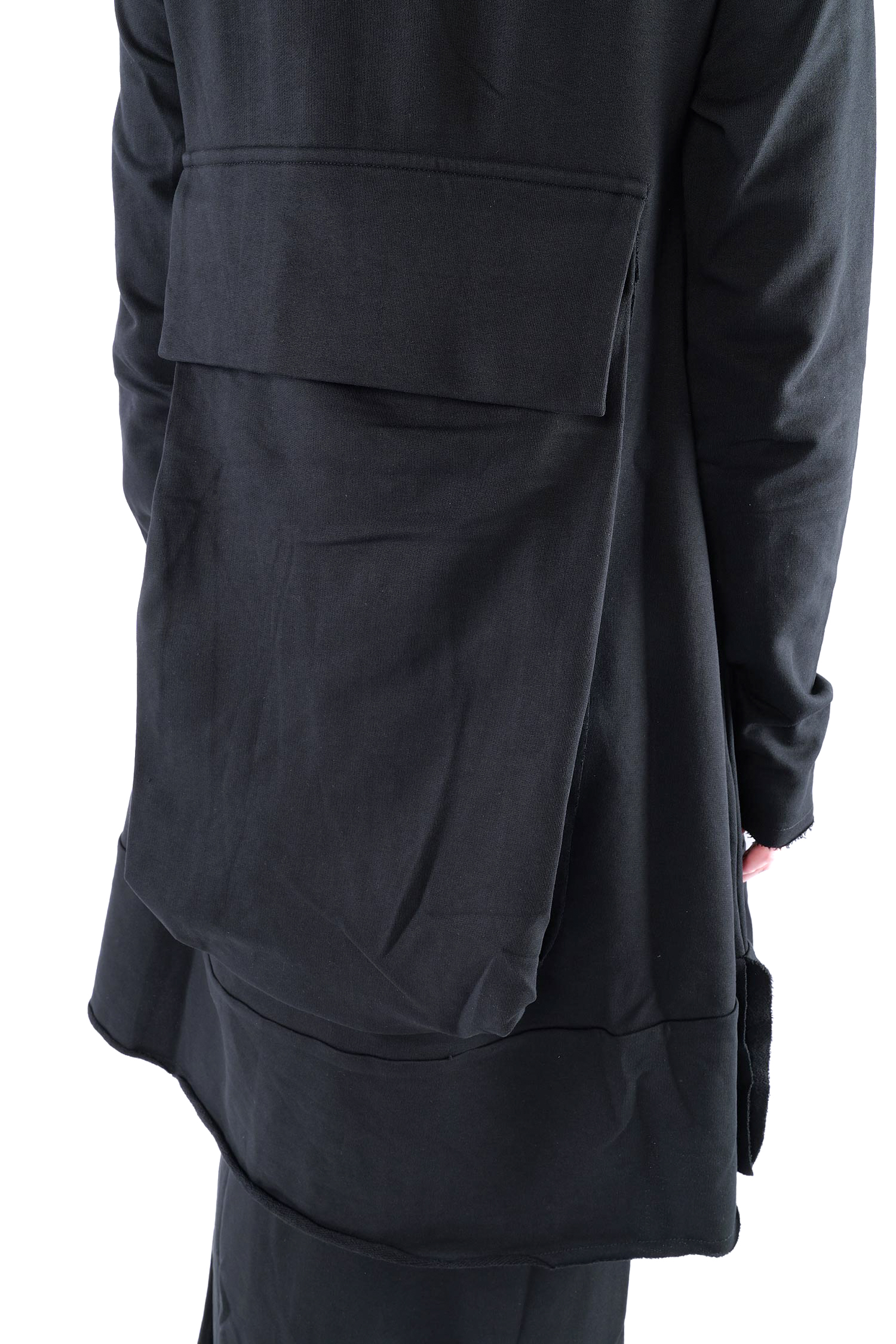 Sweat Mantel-Kleid - Schwarz - 2124