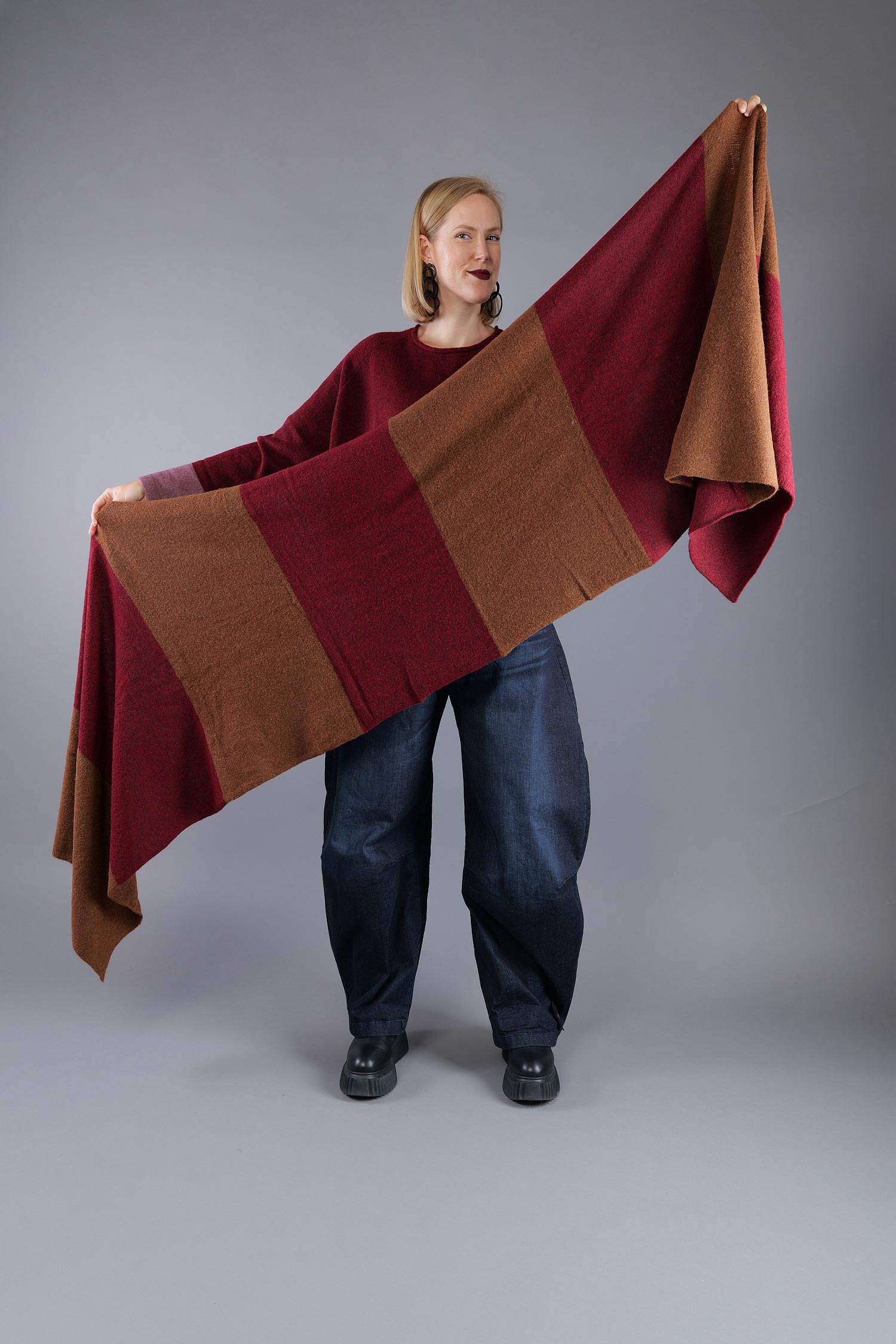 Knitted scarf - Bronze lava - 2263487705
