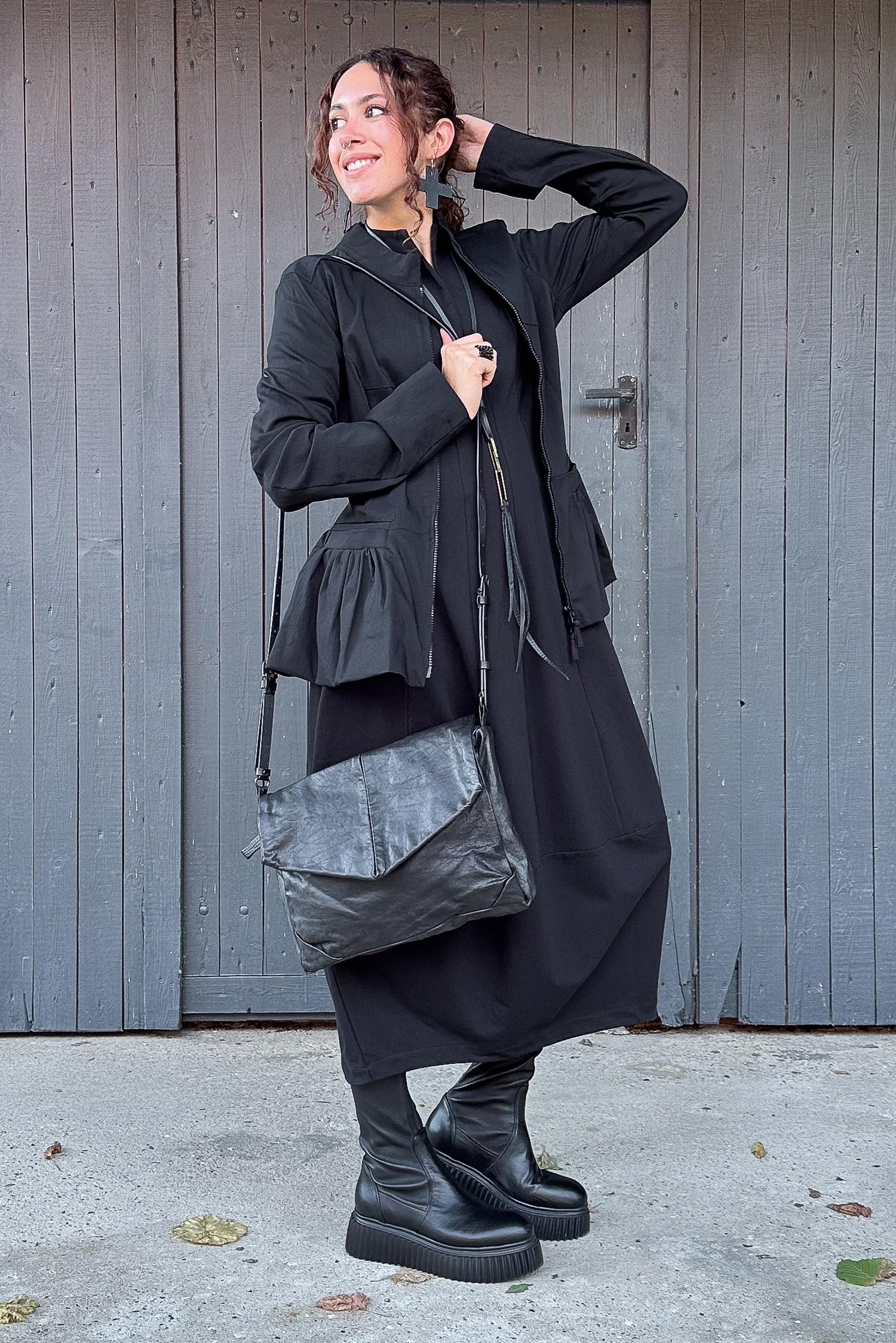 Leather shoulder bag - Black - 2252482507