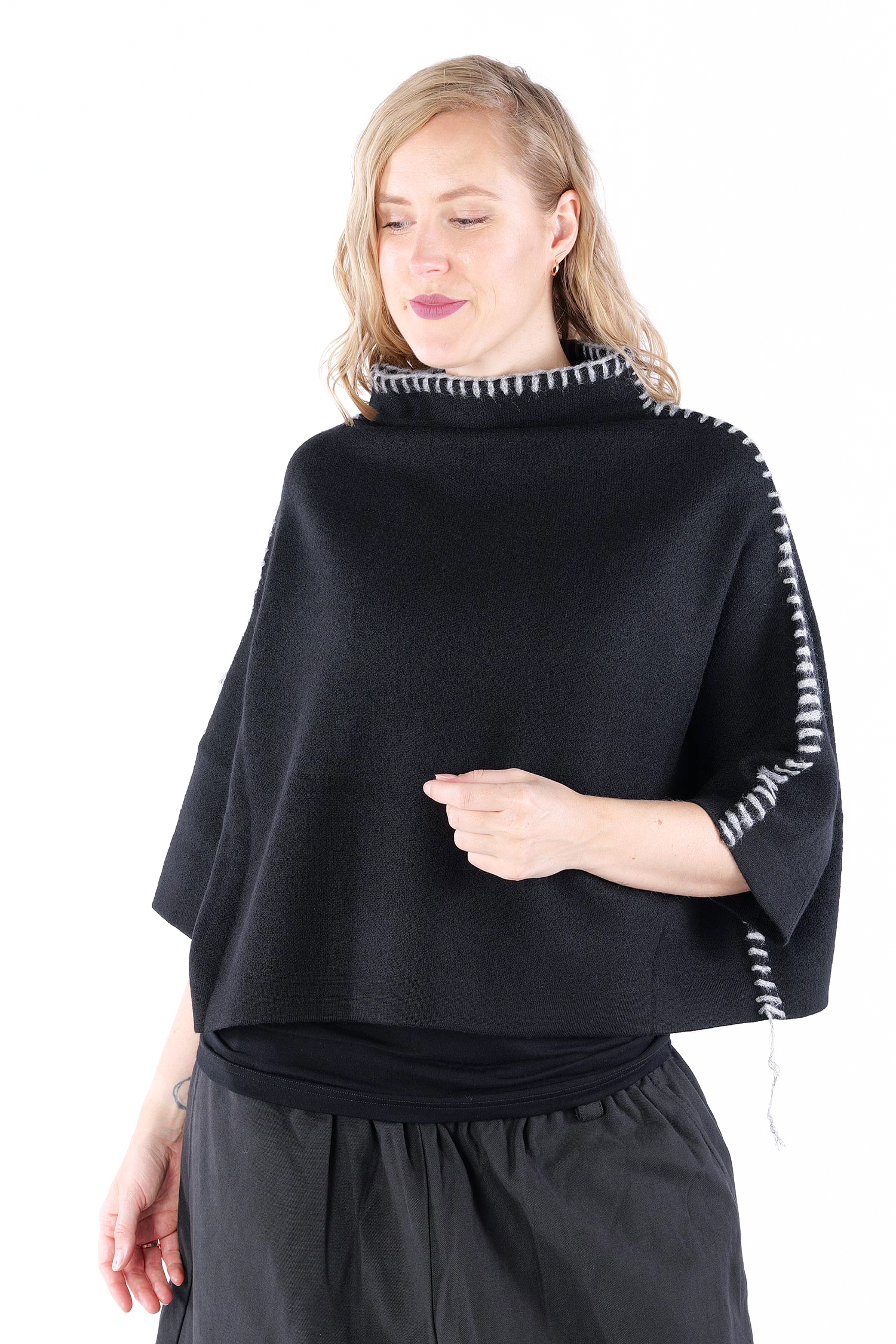 Oversize Strickpullover - Schwarz - 253311