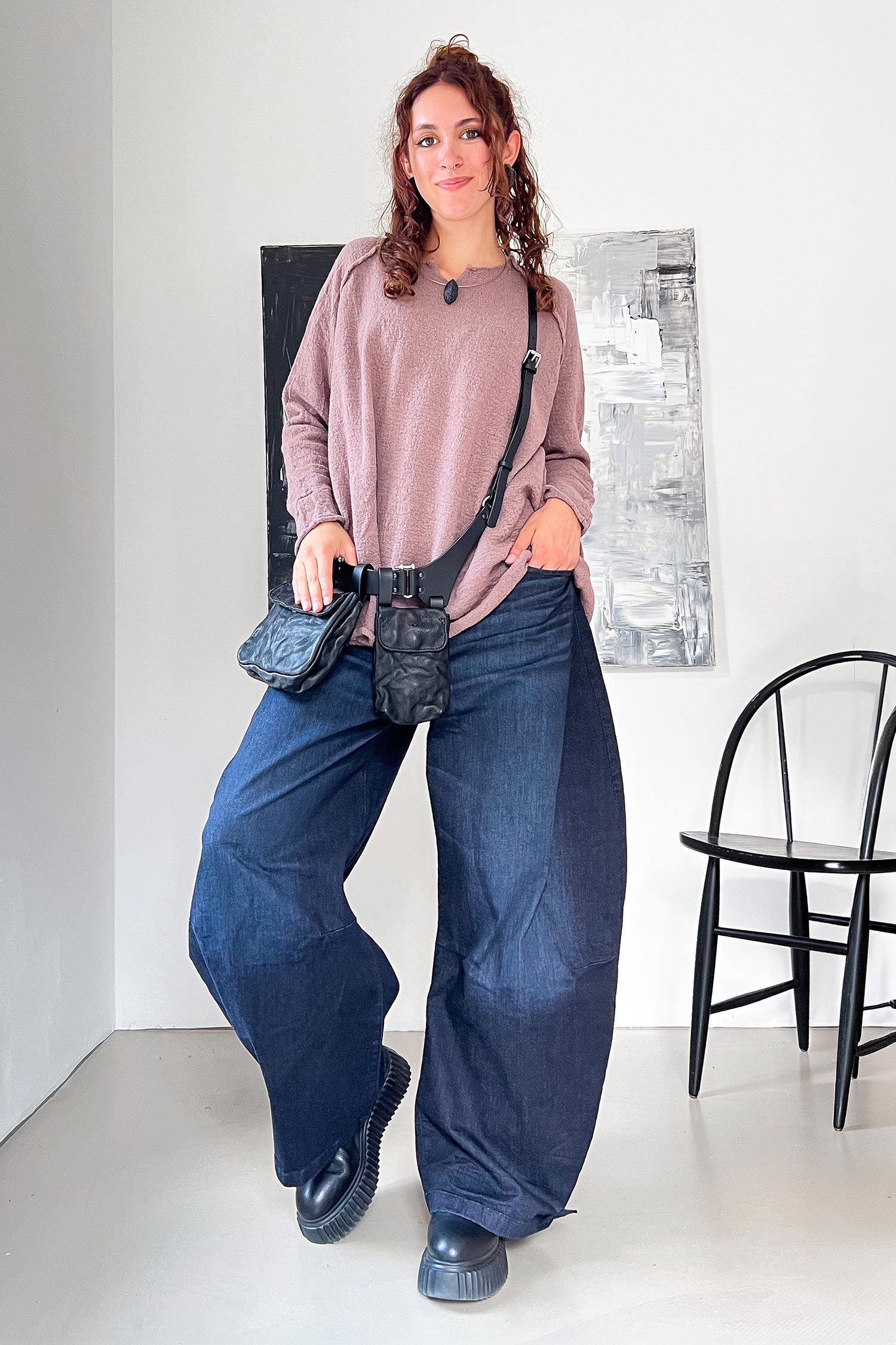 Tulpige Jeanshose - Darkblue - 10018