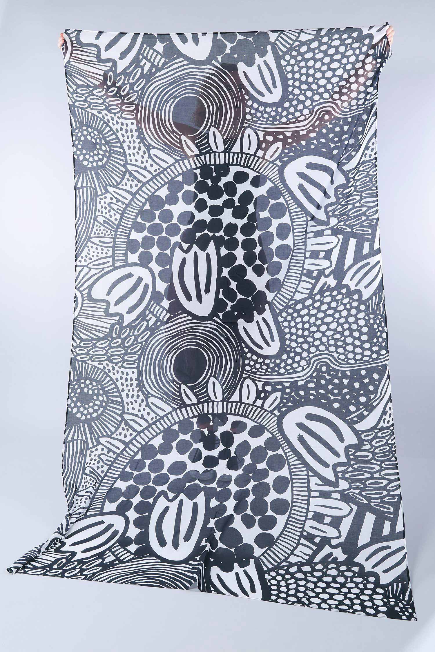 Printed scarf - Black print - 1263601408