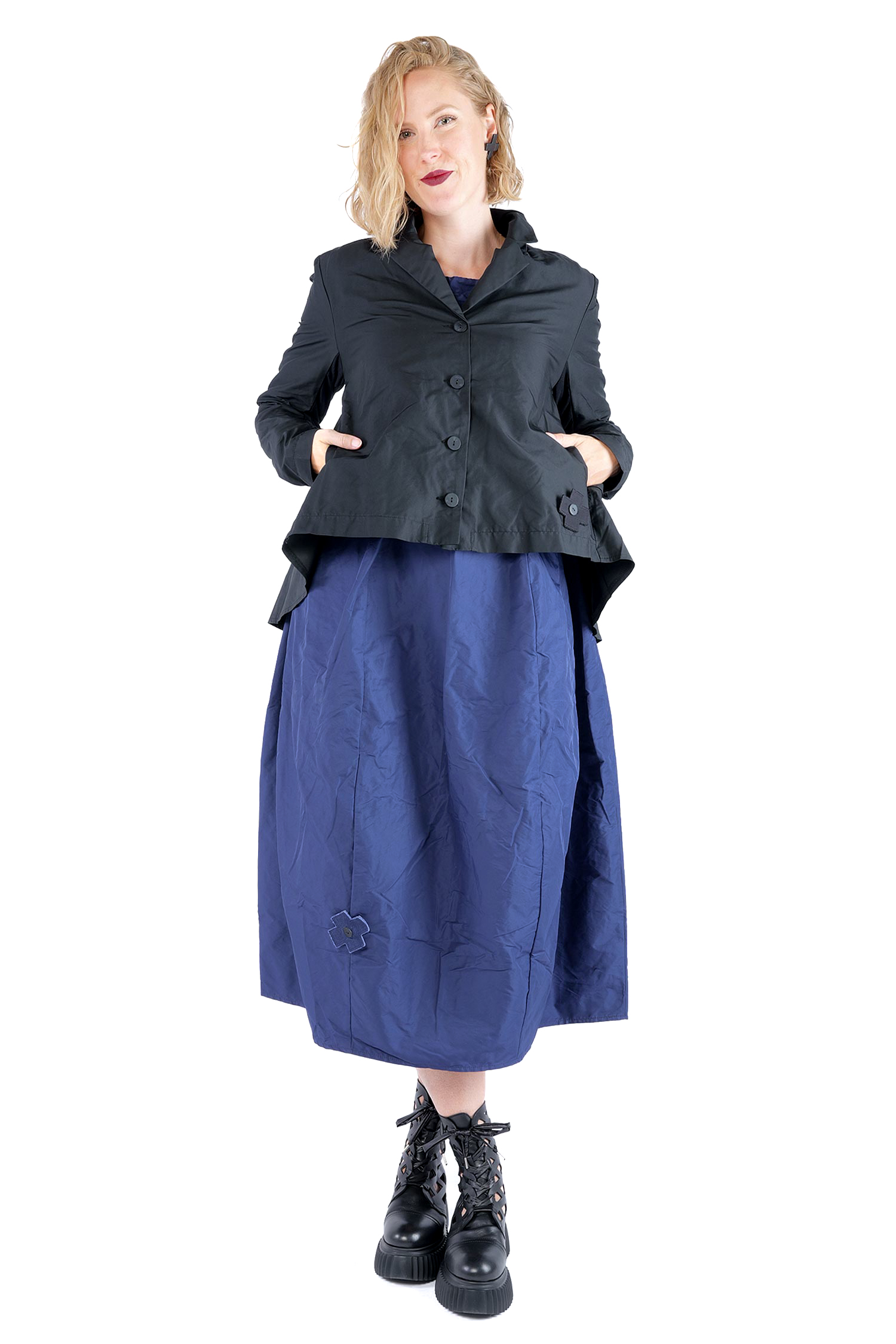 Taftjacke - Schwarz - 8079