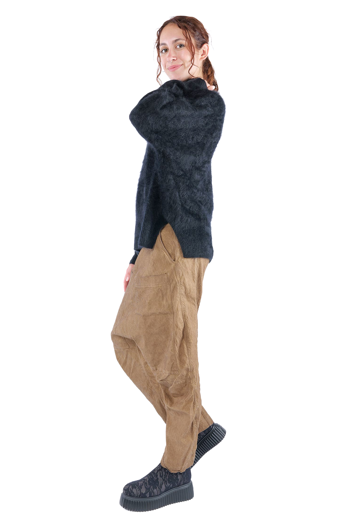 Flauschiger Kaschmir Pullover - Night - 26135