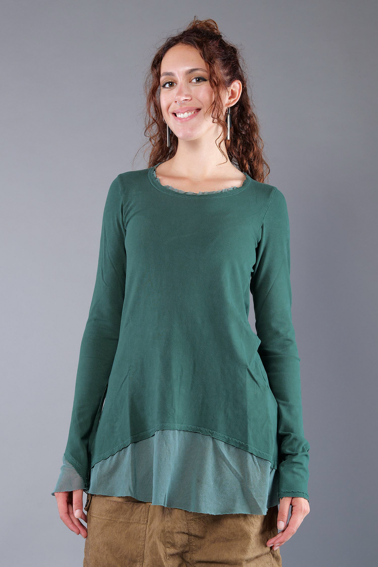 Longsleeve mit Tüll - Forest - 2263510501