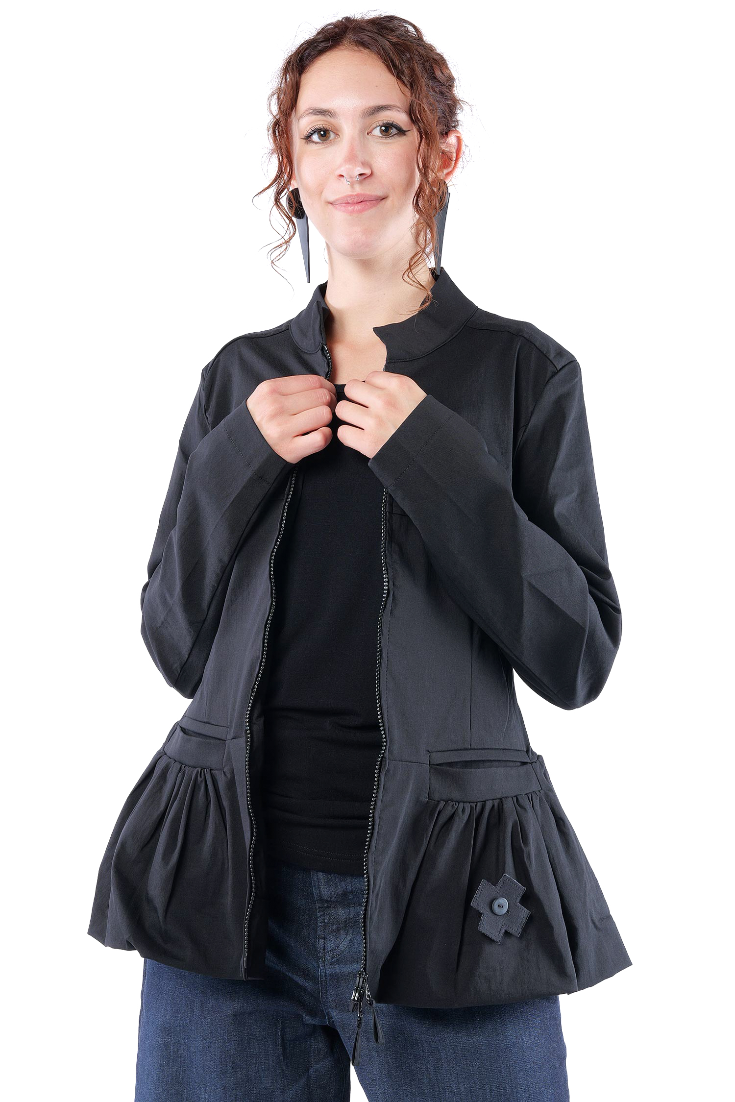 Stretch-Blazerjacke - Schwarz - 8074