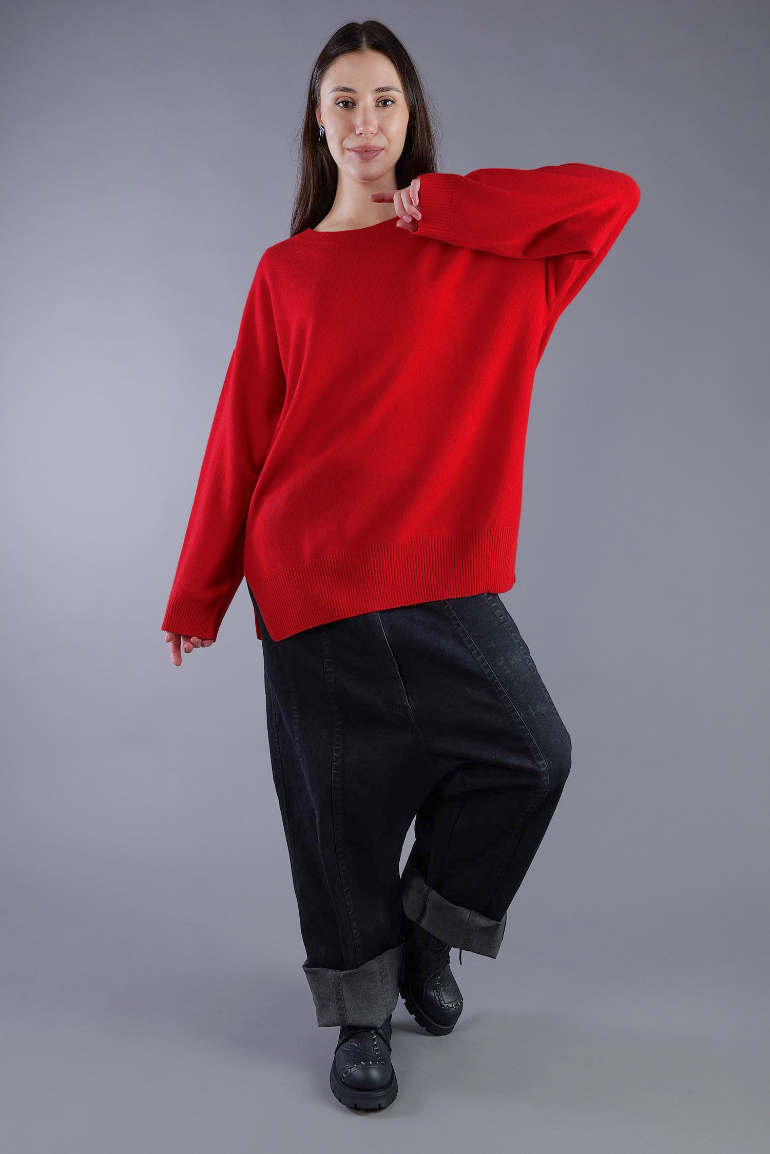 Kaschmir Pullover - Rhubarb Red - 24116A