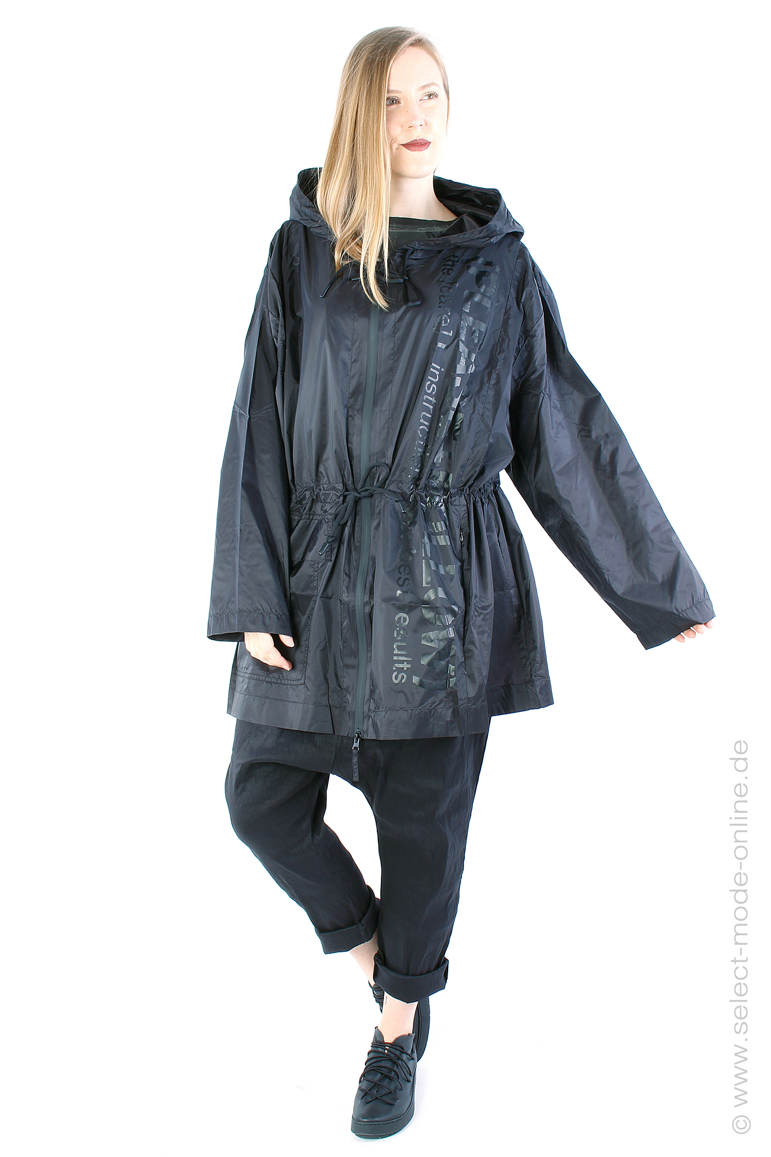 Long weather jacket - Black Print - 1243211102
