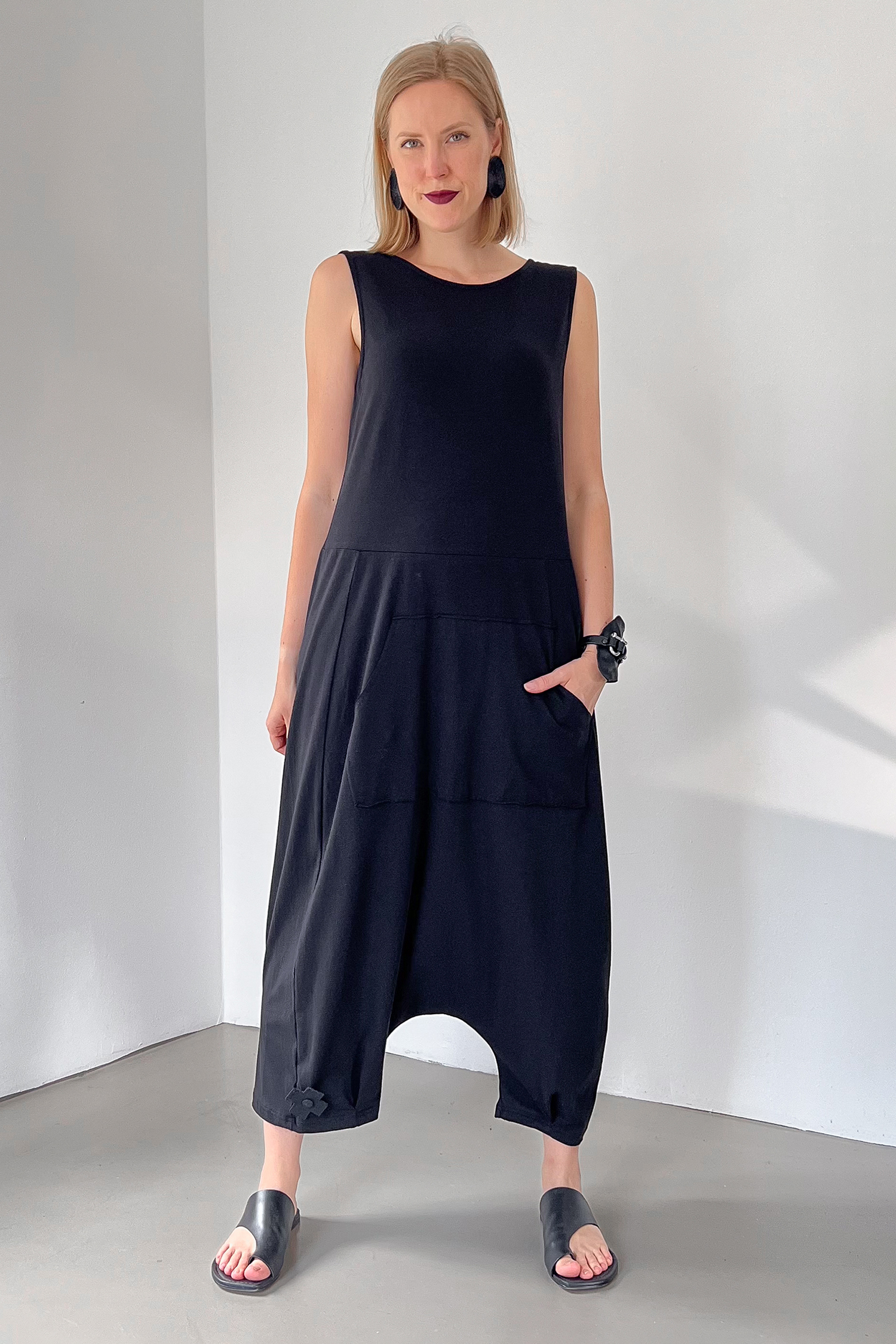 Jersey jumpsuit - Black - 1076