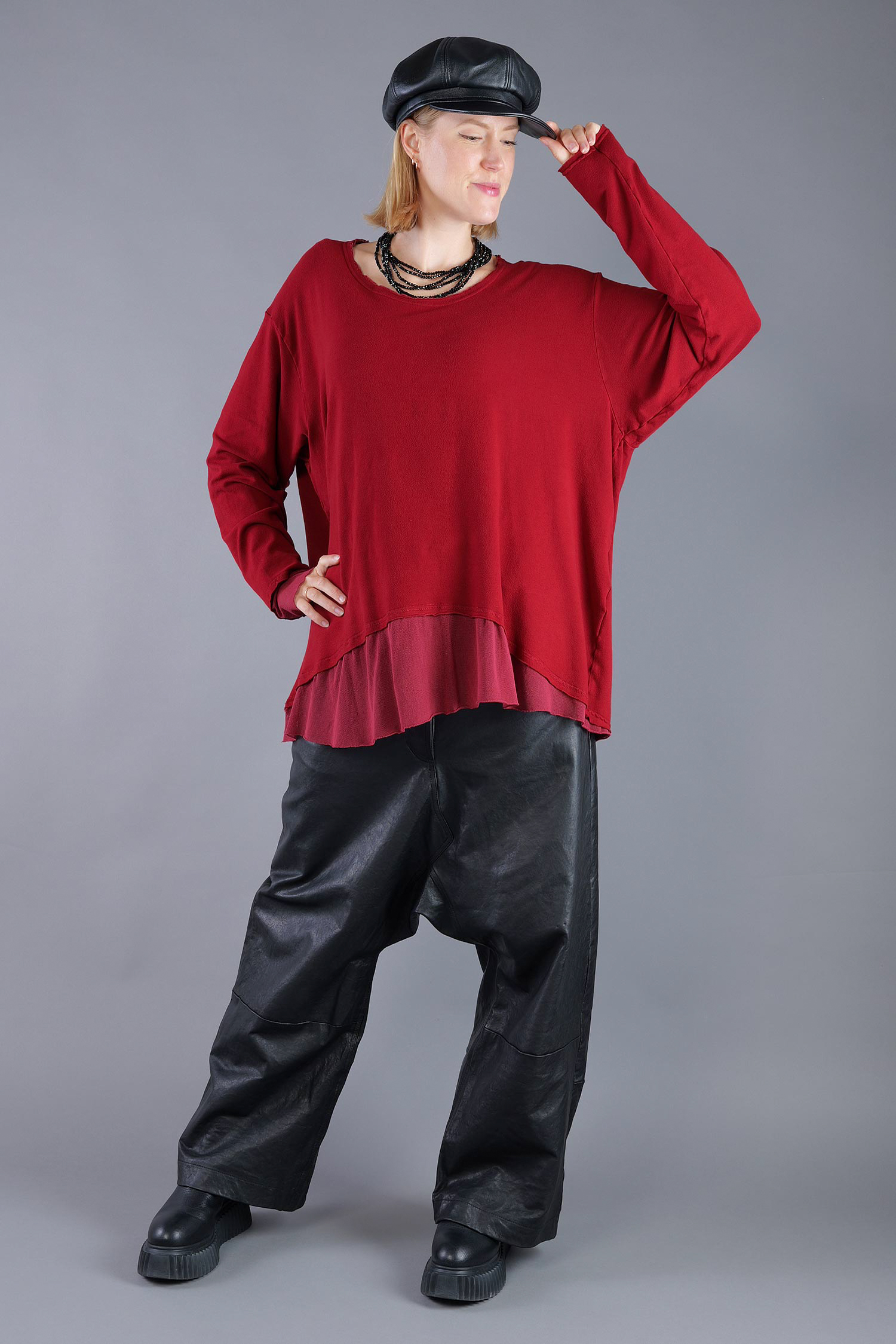 Shirt mit Tüll - Lava - 2263510502