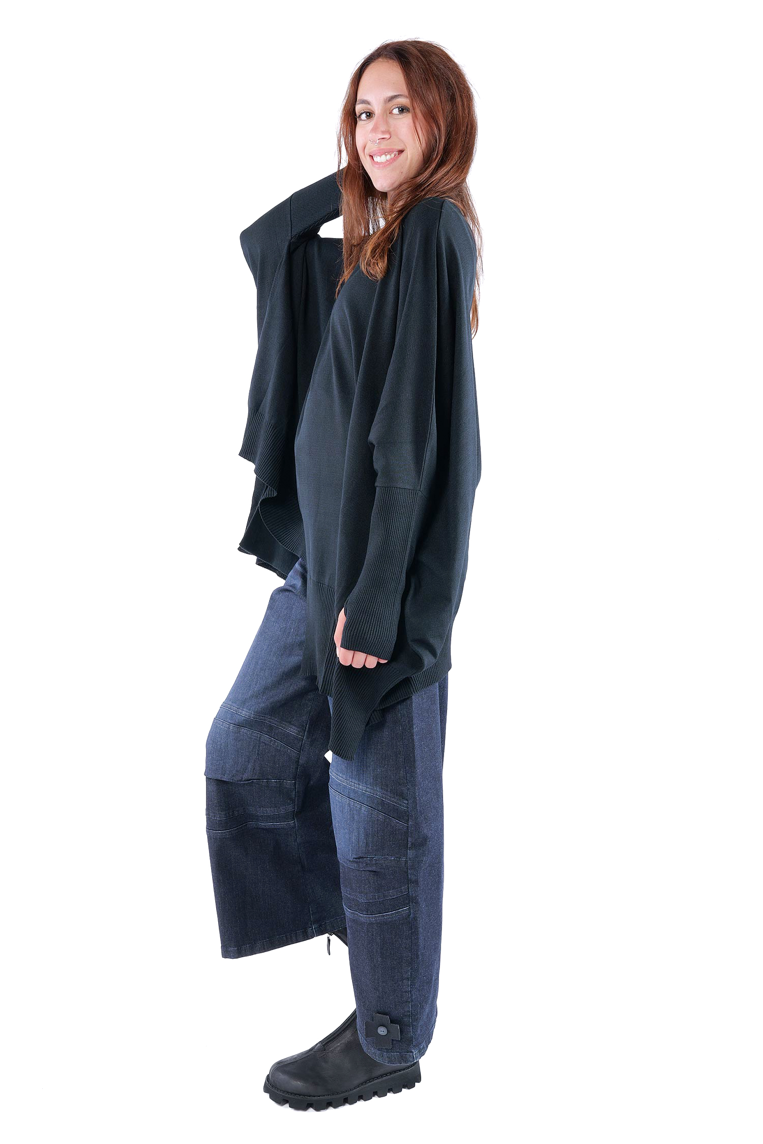 Oversize Strickpullover - Schwarz - 26.2-KHG445