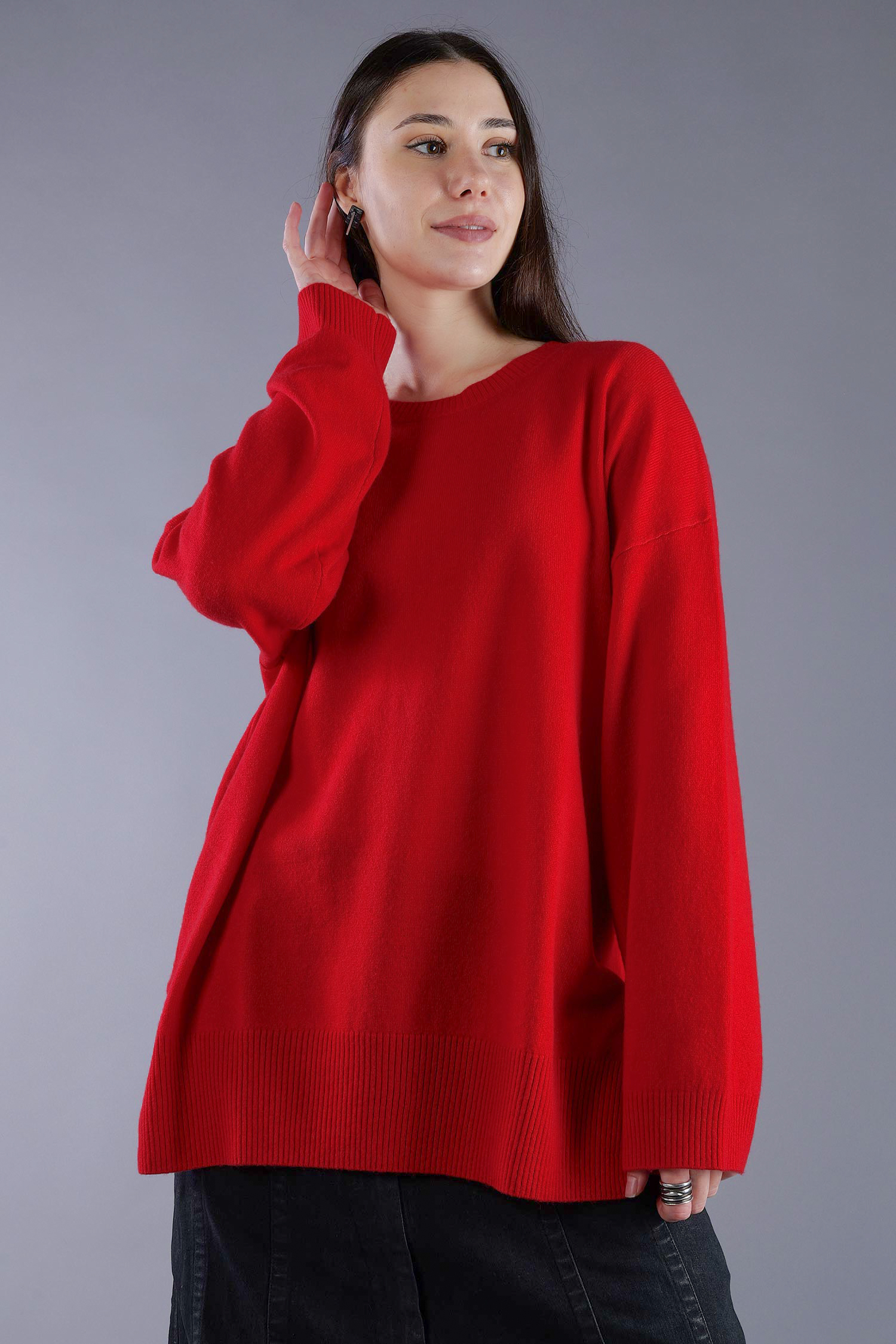 Kaschmir Pullover - Rhubarb Red - 24116A