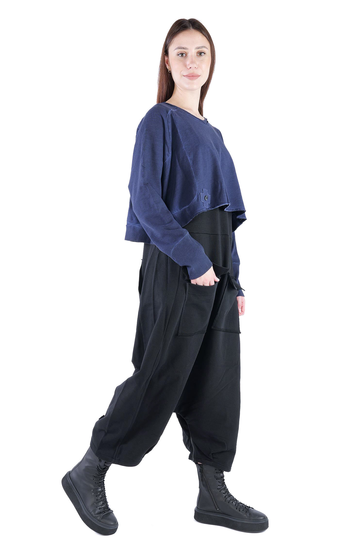 Kurzer Sweatpullover - Ocean print - 2137