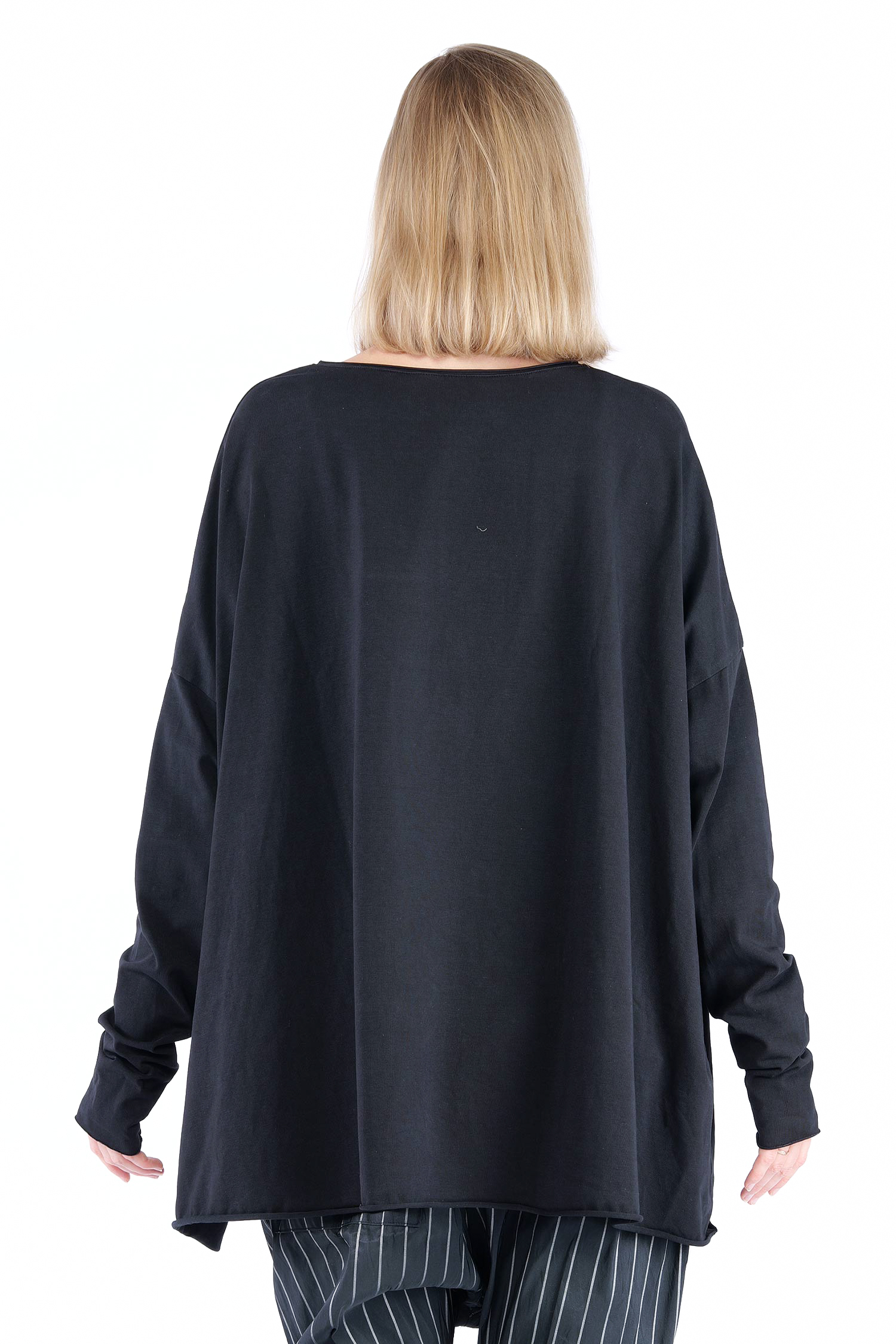 Oversize Longsleeve - Schwarz - Lessmore