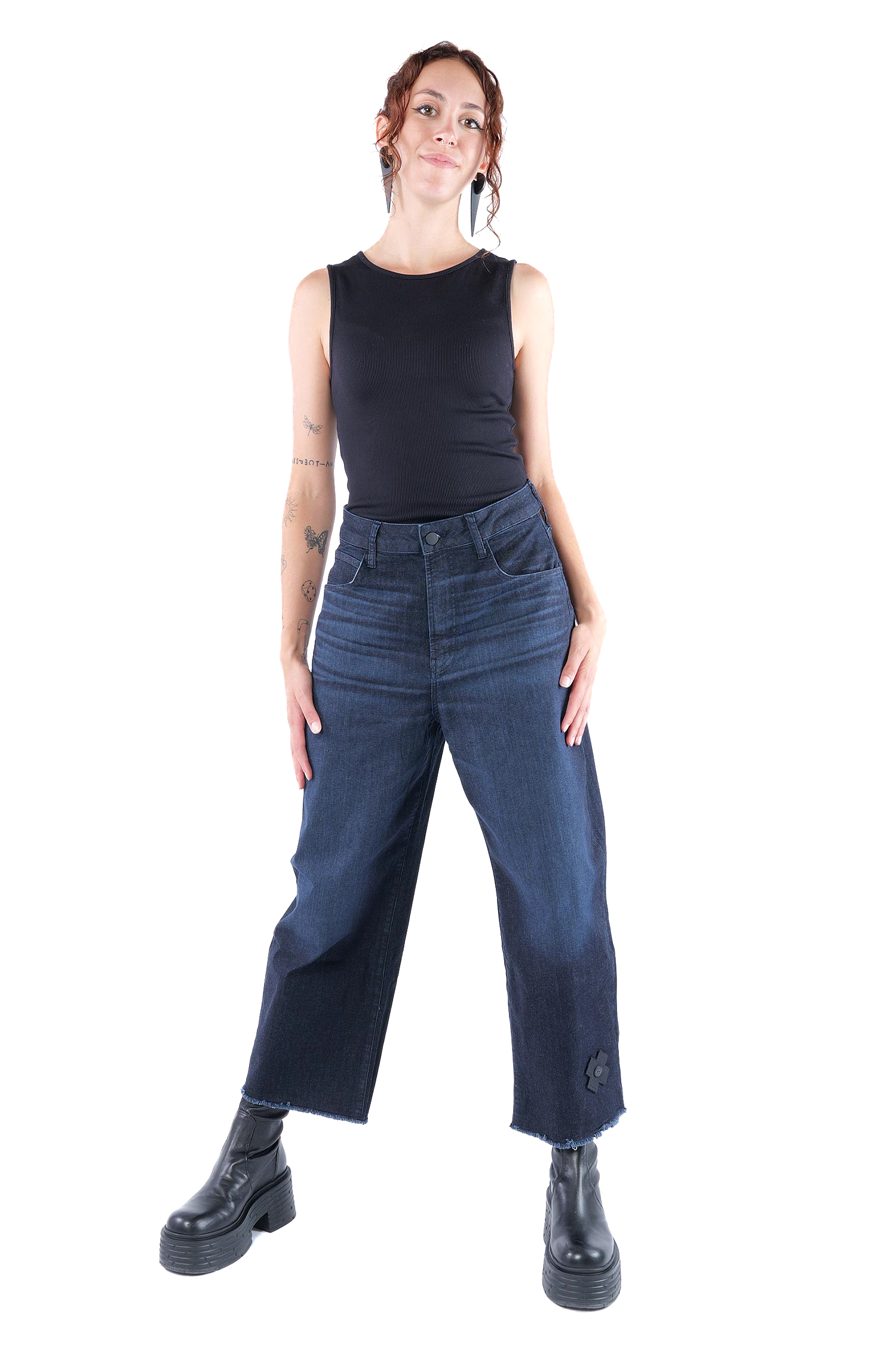 Weite Jeanshose - Darkblue - 10019