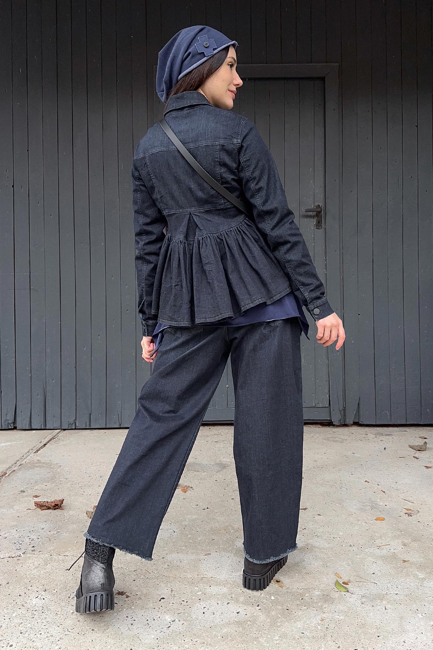 Weite Jeanshose - Darkblue - 10019