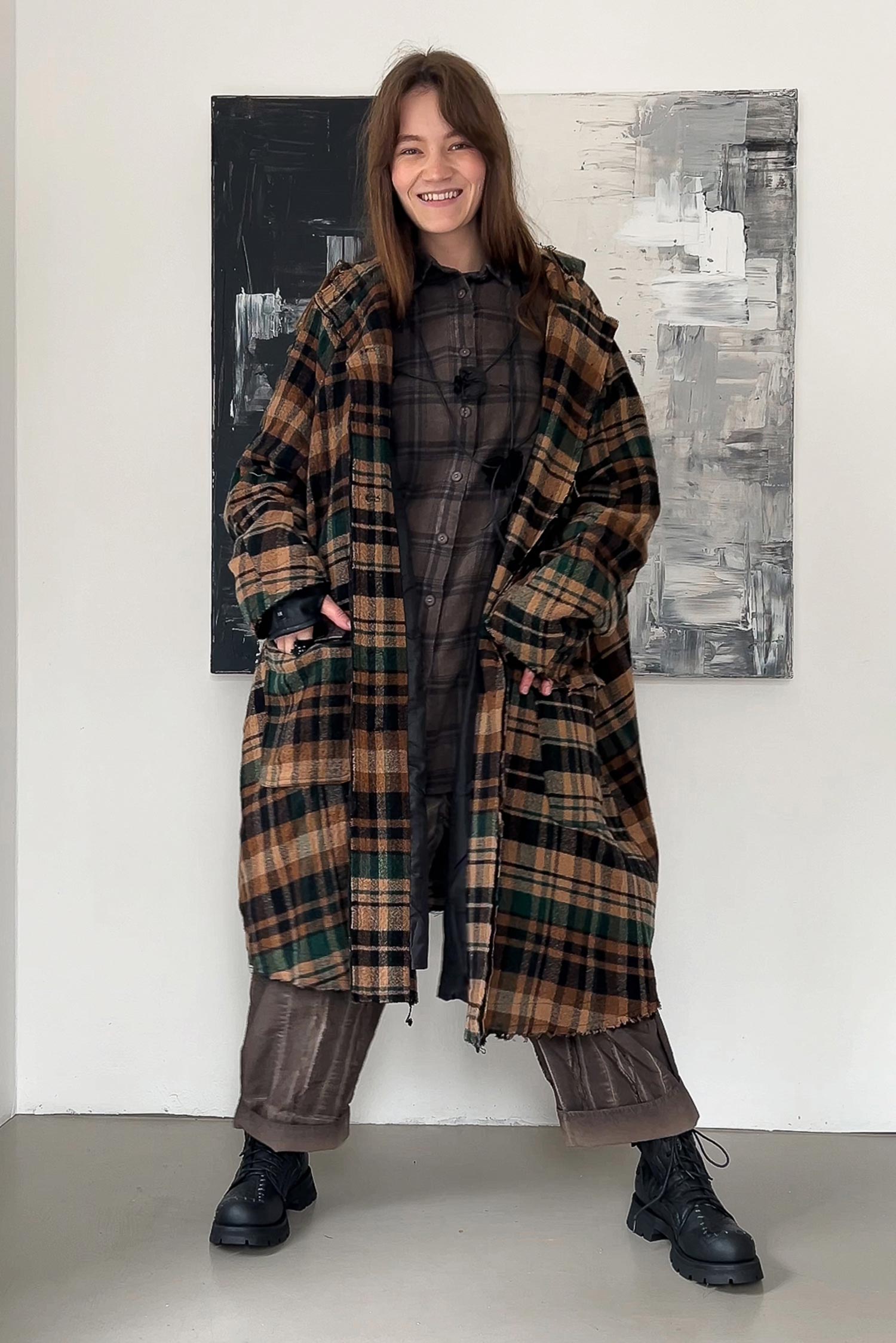 Fransiger Wintermantel - Forest check - 2263281203