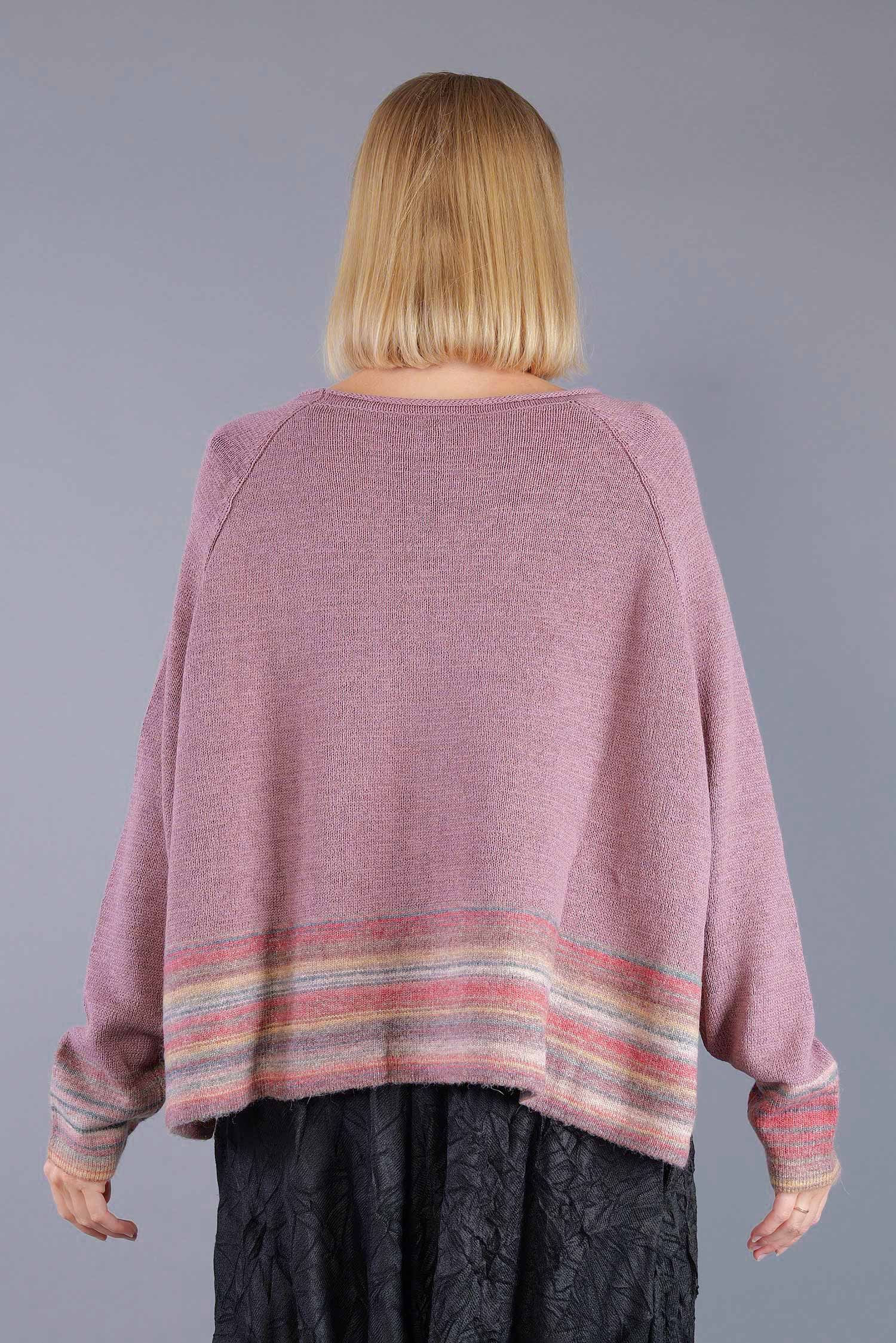 Oversized knitted pullover - Crystal stripe - 2263720703