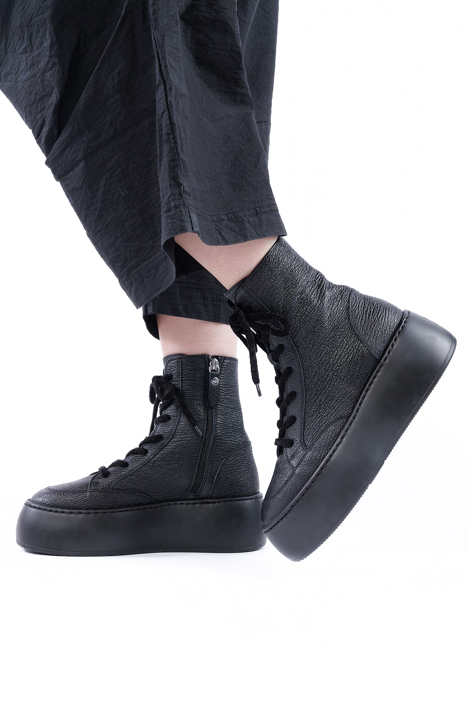 Leder-Sneaker - Schwarz - Vibe Lowboot