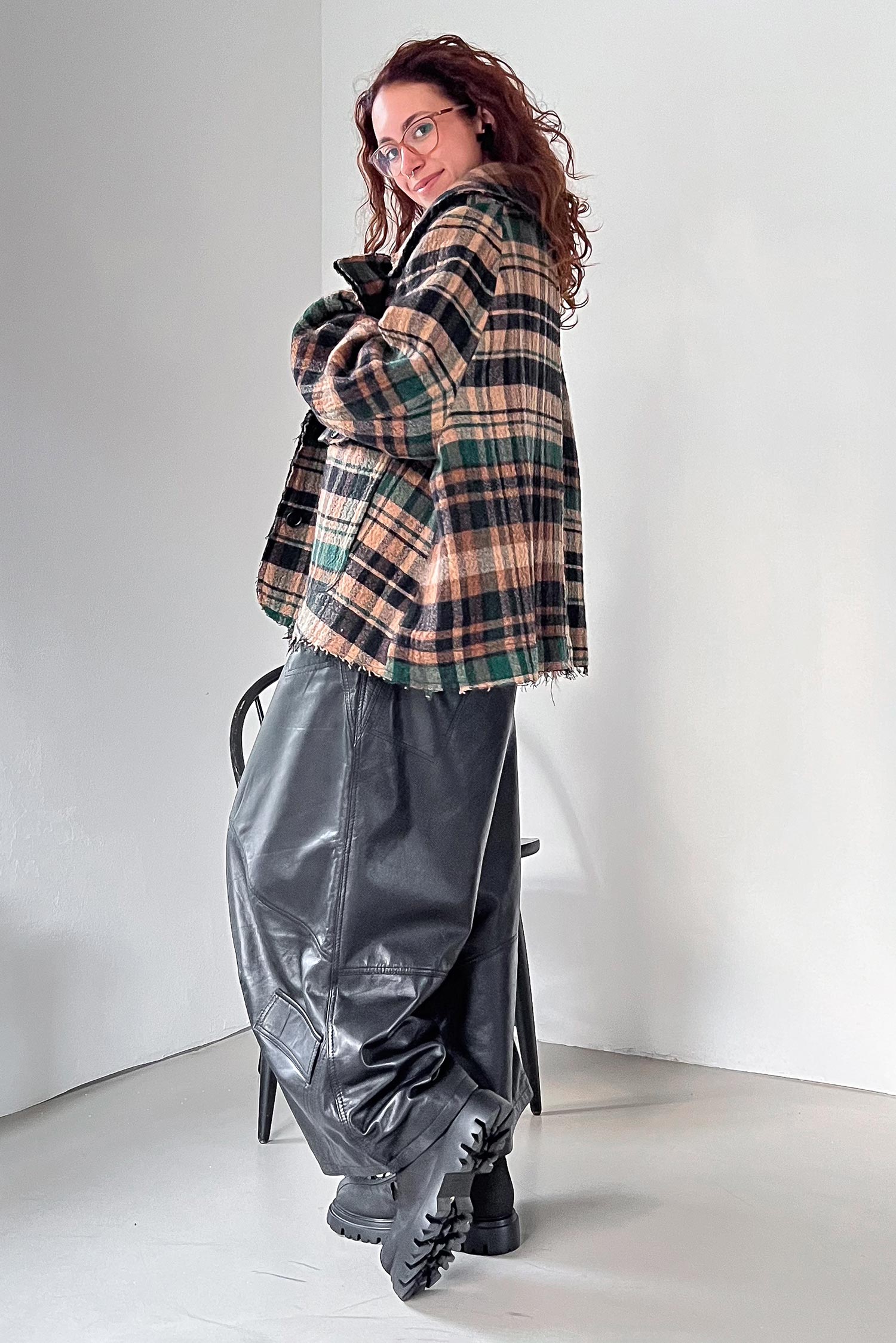 Fransige Winterjacke - Forest check - 2263281102