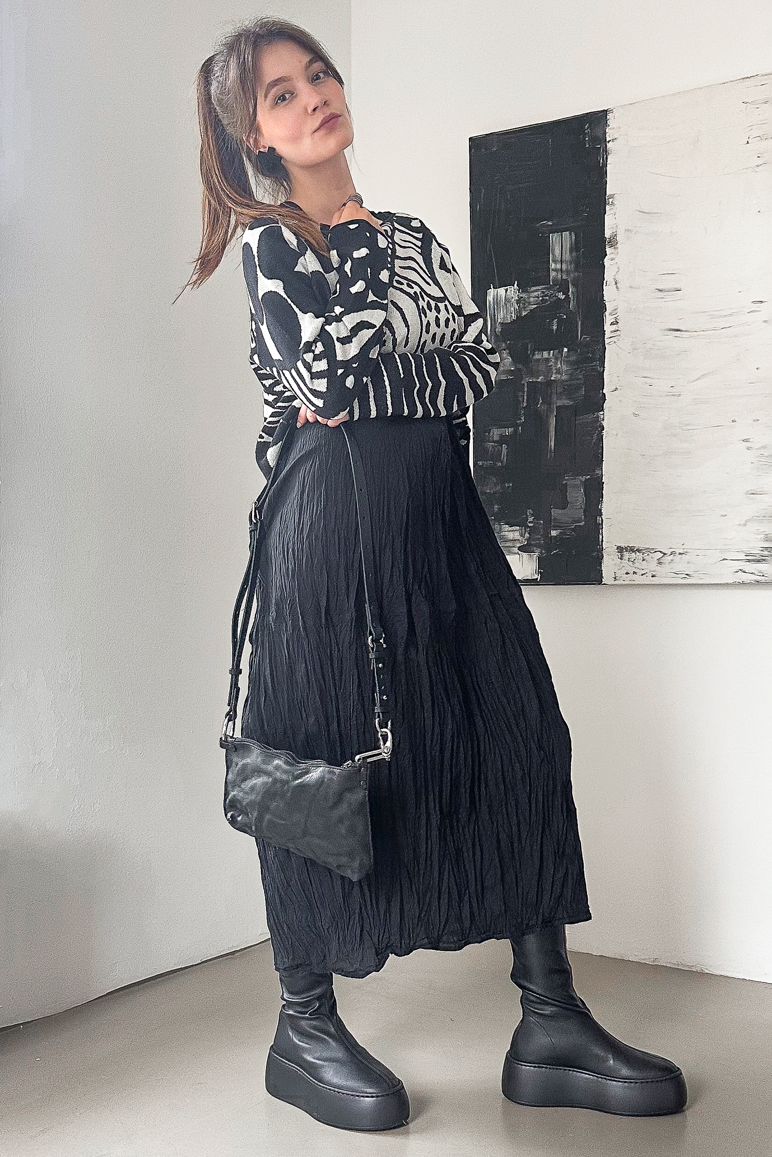 Tulpiges Kleid - Schwarz - Effortschr