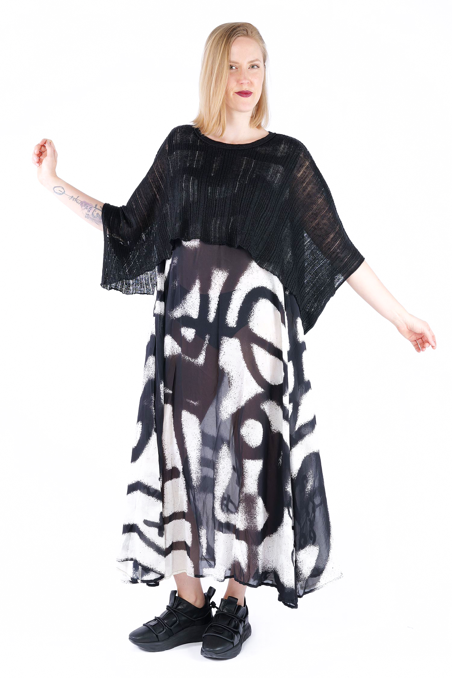 Leinen Strickpullover - Schwarz - Flaxa