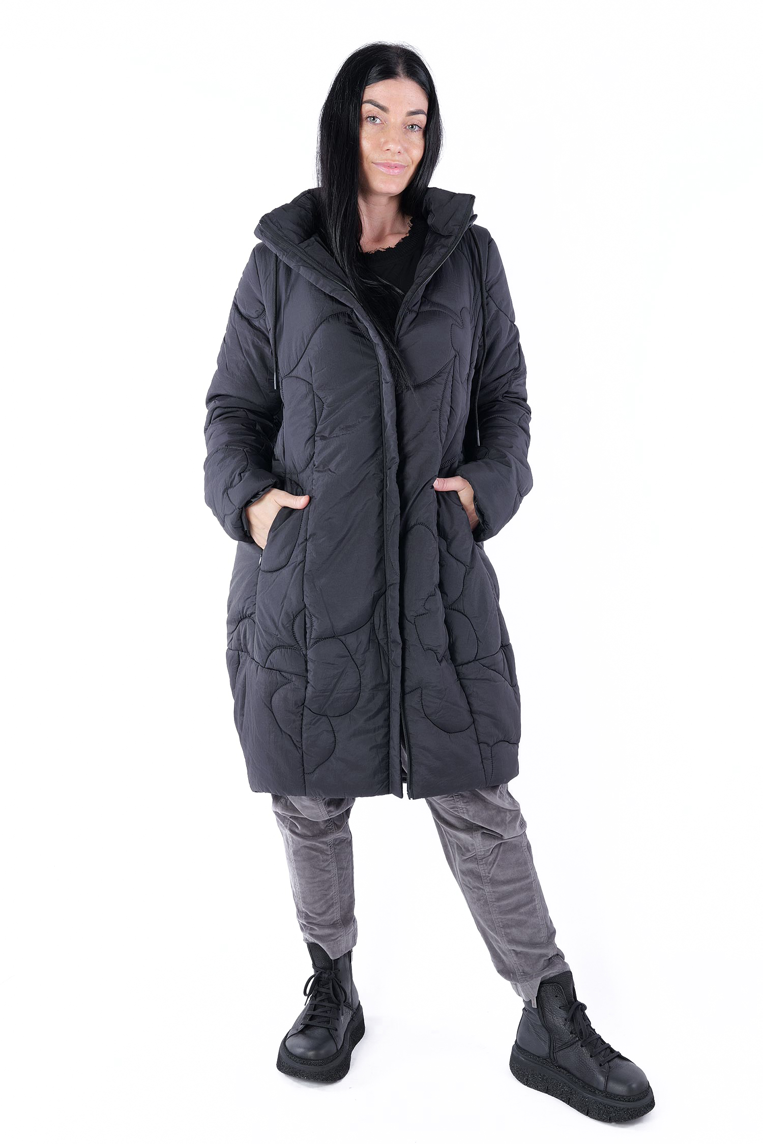 Winter-Steppmantel - Schwarz - 2253191203