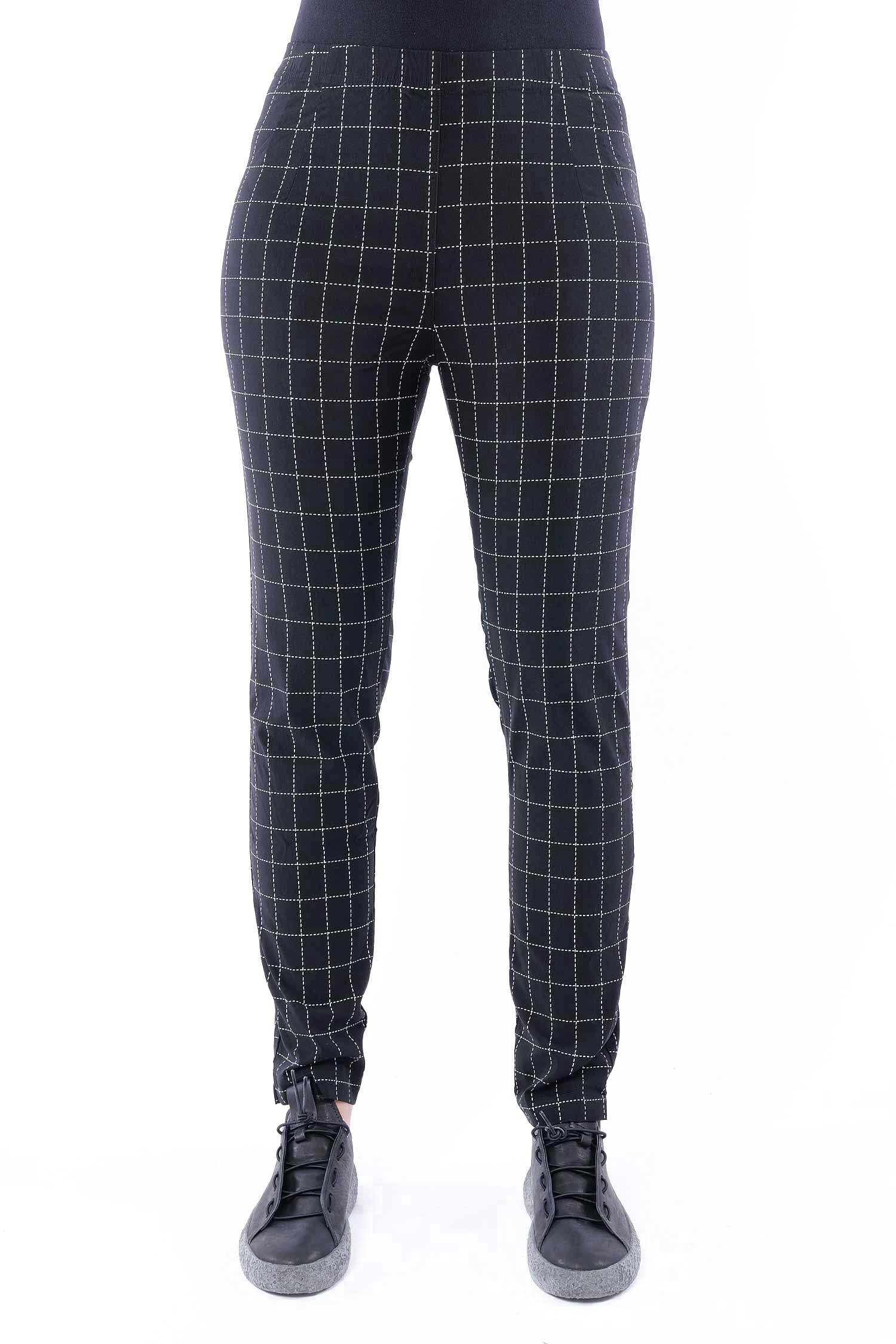 Slim stretch pants - Black check - 1263440102