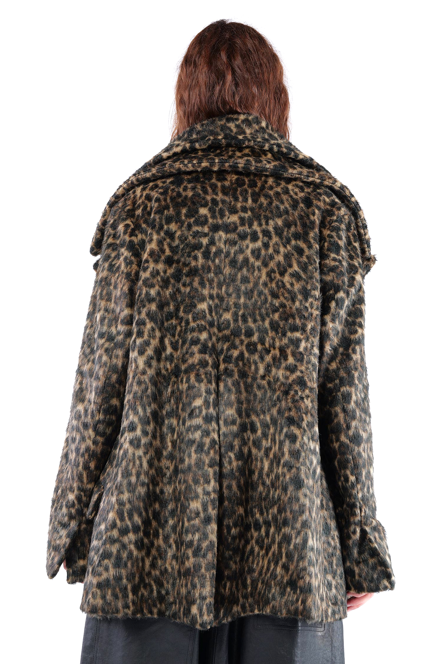 Oversized leopard fur jacket - Leo jacquard - 2261191102