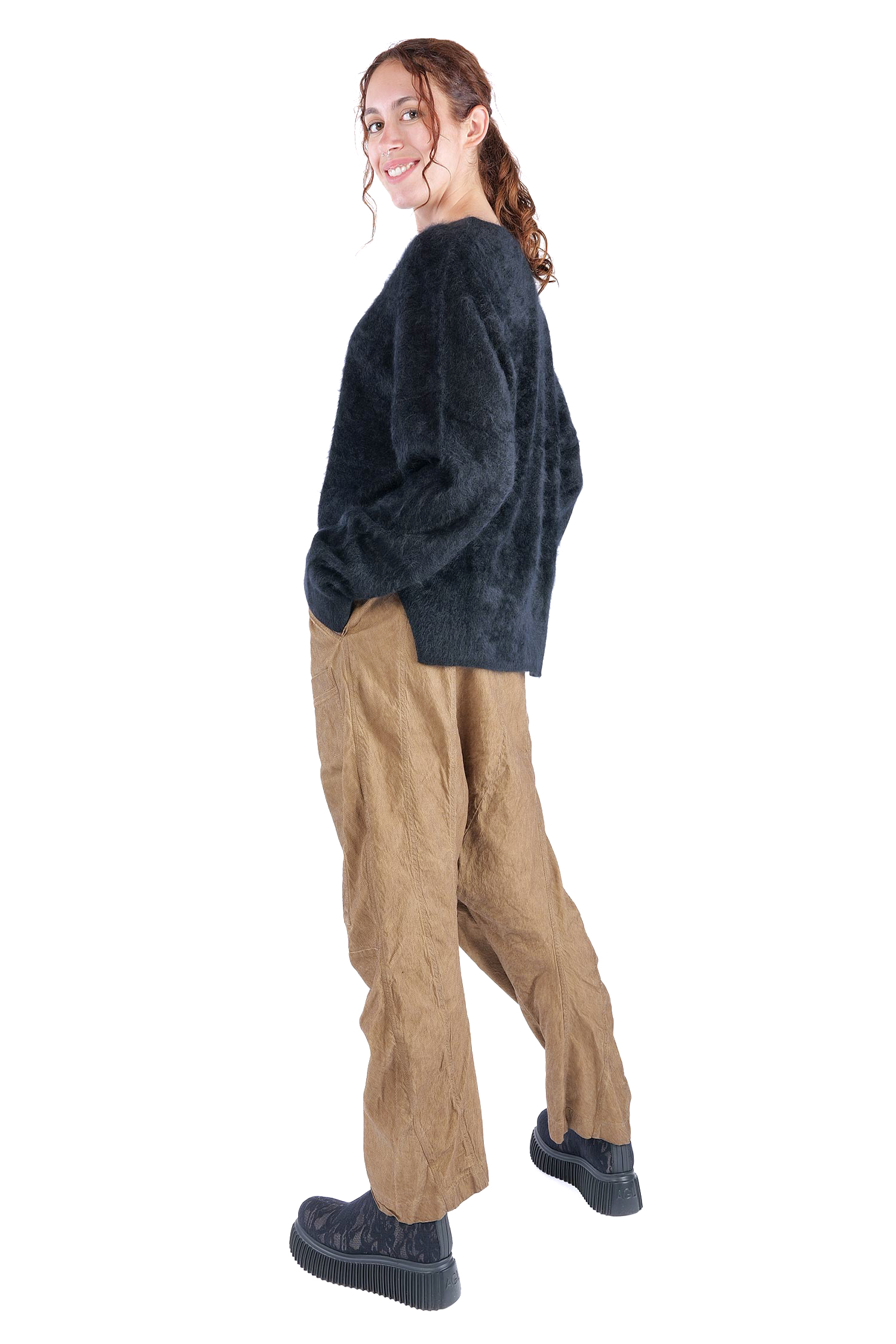 Flauschiger Kaschmir Pullover - Night - 26135