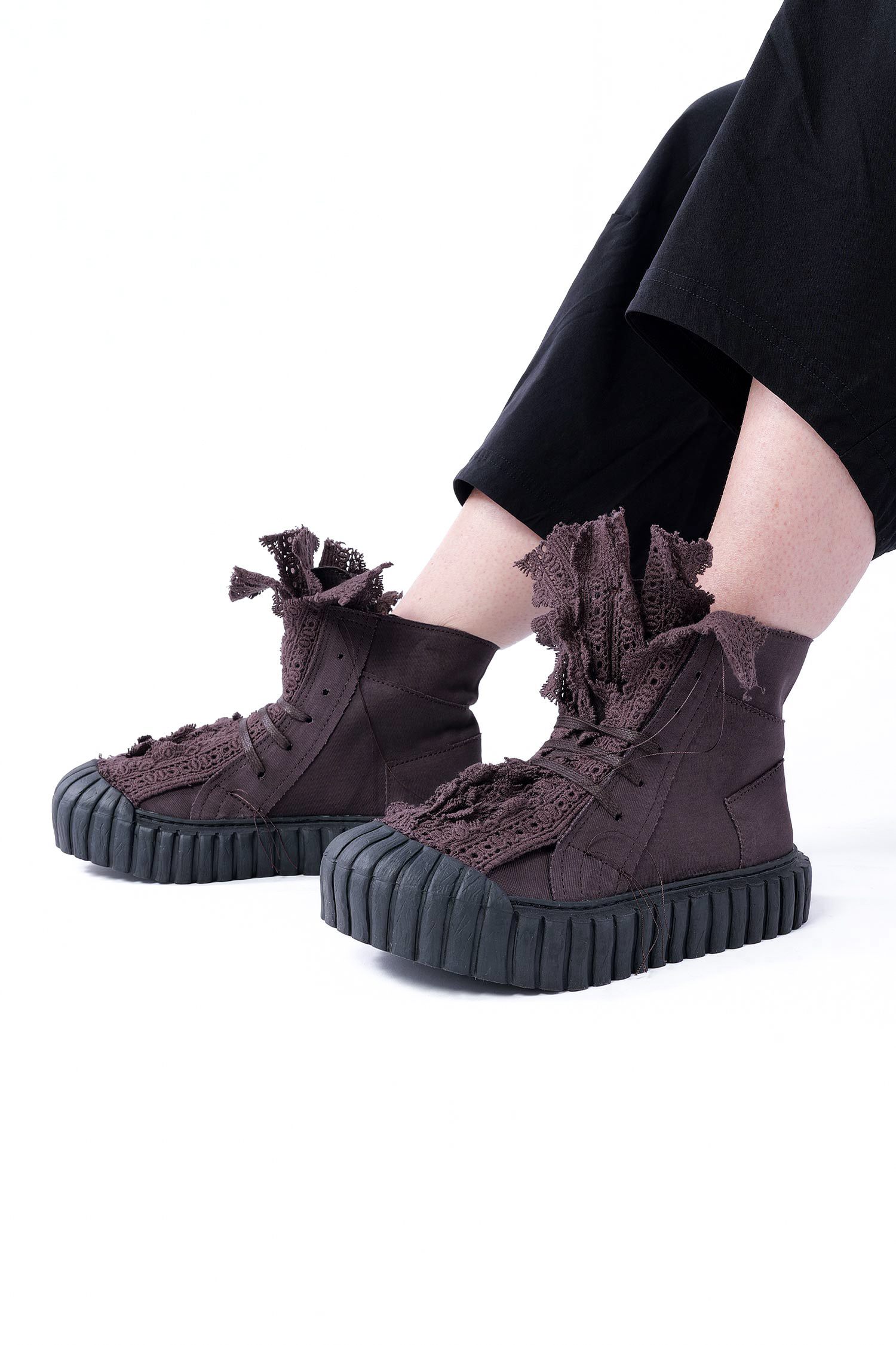 Plateausneaker mit Spitze - Amber - 1262985251