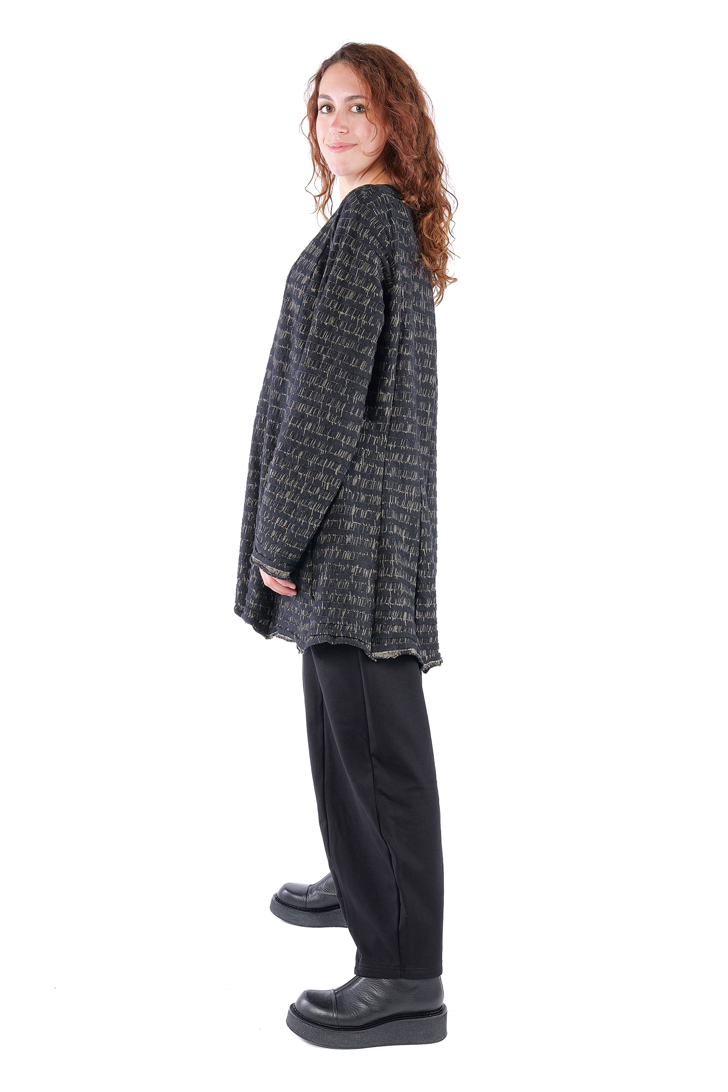 Stricktunika - Black melange - X9076-X