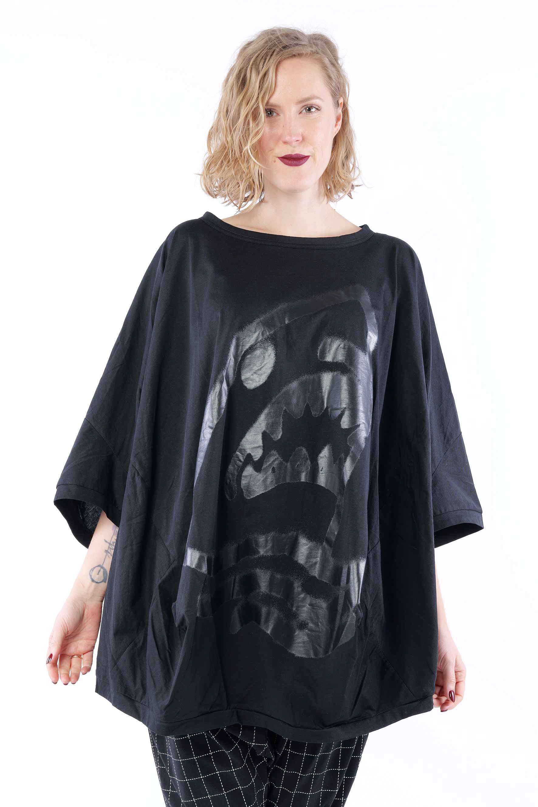 Tunic with shark print - Black print - 1261300501