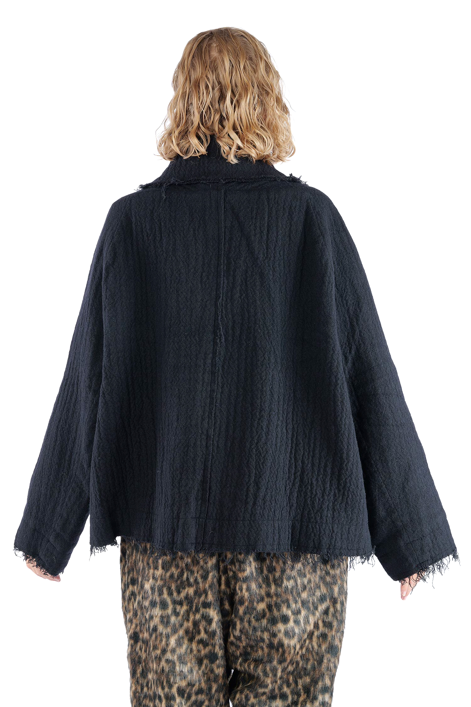 Fransige Winterjacke - Schwarz - 2263281102