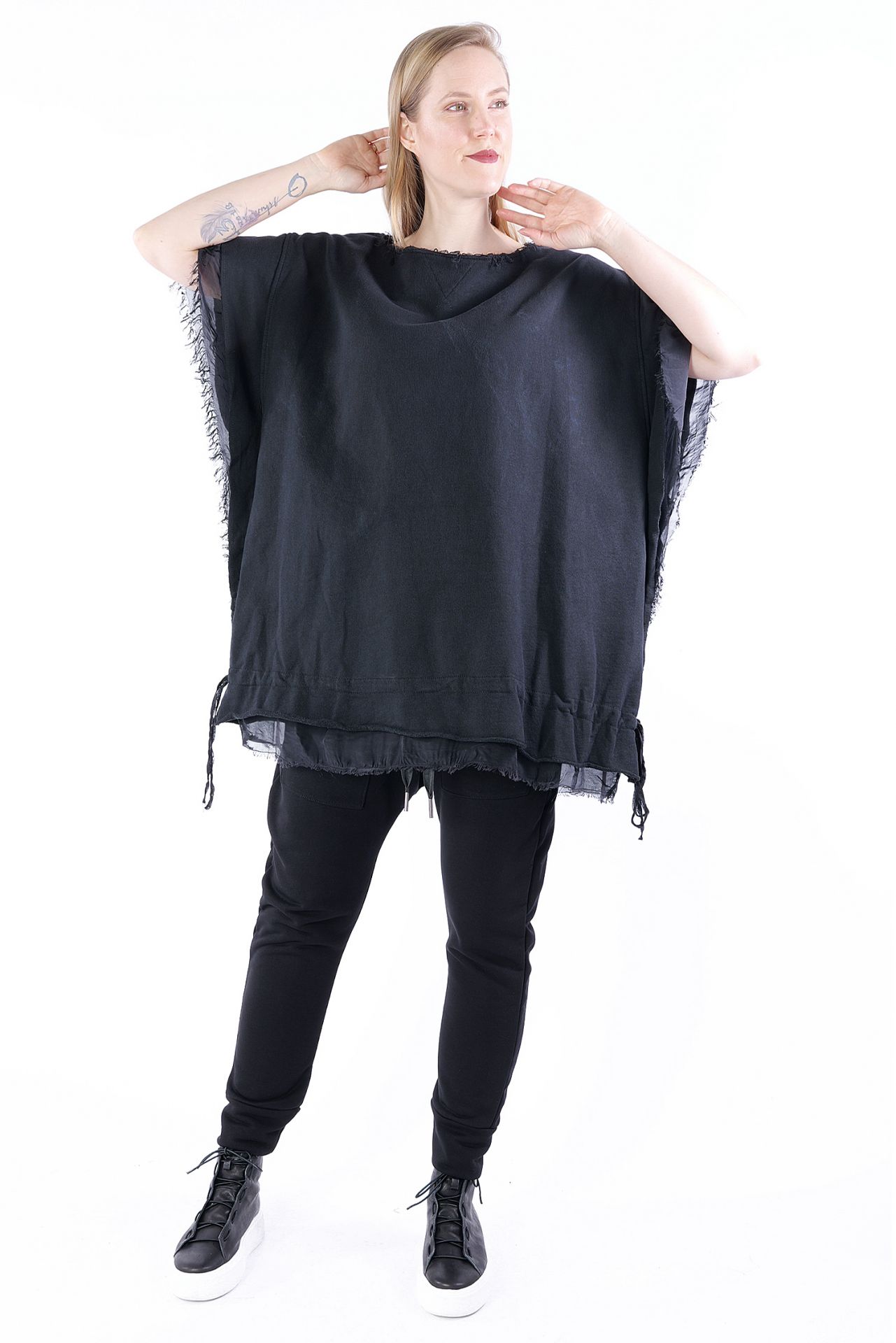 BEFALTU “LA Sunshine Confidence” Oversized Black T-Shirt for Women