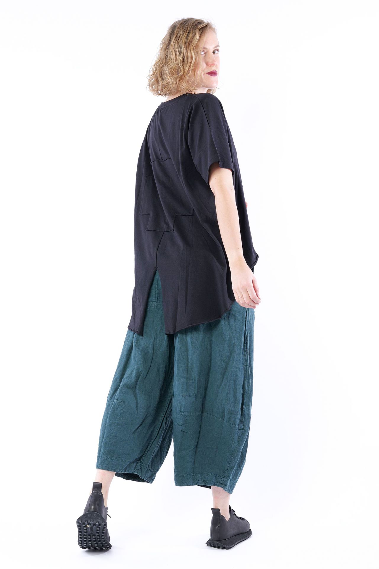 Plü Pluslavie T-shirt with swallowtail hem - Black plus - 5078